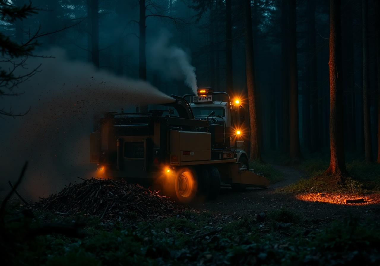 Forestry mulcher in action