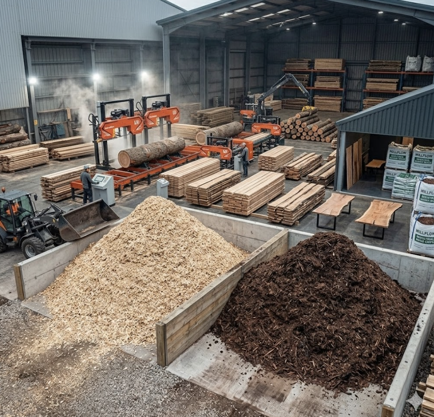 Woodchip and garden mulch supply yard